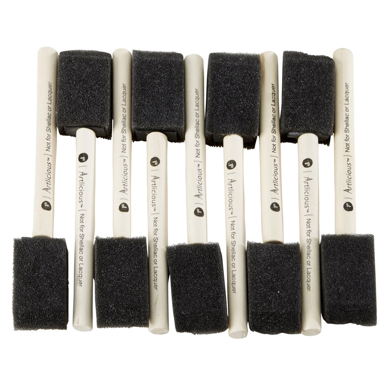 Artlicious Foam Brush Set - Pack of 25 Disposable, 1-inch Sponge Paint Brushes for Acrylic Painting, Staining, Varnishes & DIY Craft Projects - Art Supplies﻿ 1 Inch*25pcs - NewNest Australia