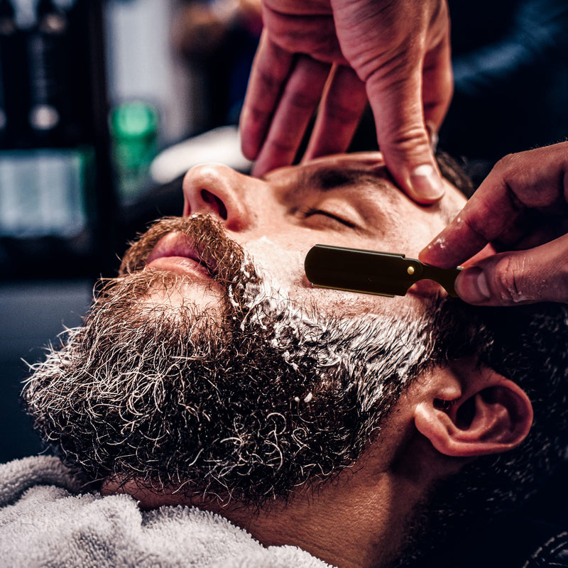 Utopia Care Professional Barber Straight Edge Razor Safety with 100-Pack Derby Blades - 100 Percent Stainless Steel (Black) Black - NewNest Australia