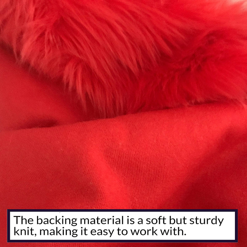 Bianna Creations | Faux Fur Fabric Ultra Soft Deluxe Plush Shaggy Squares | Craft, Sewing, Props, Costumes, Decoration (Fire Red, 8x8 inches) Fire Red - NewNest Australia
