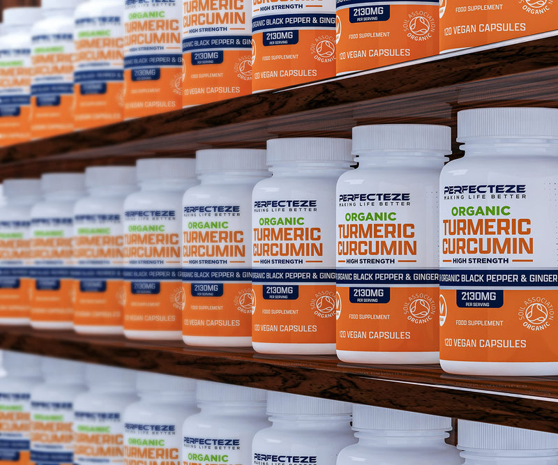 Organic Turmeric Curcumin High Strength and Black Pepper with Ginger 120 Veg Capsules 2130MG Advanced Turmeric with Active Ingredient Curcumin Organic Vegan 120 Capsules (3 Month Supply) - NewNest Australia