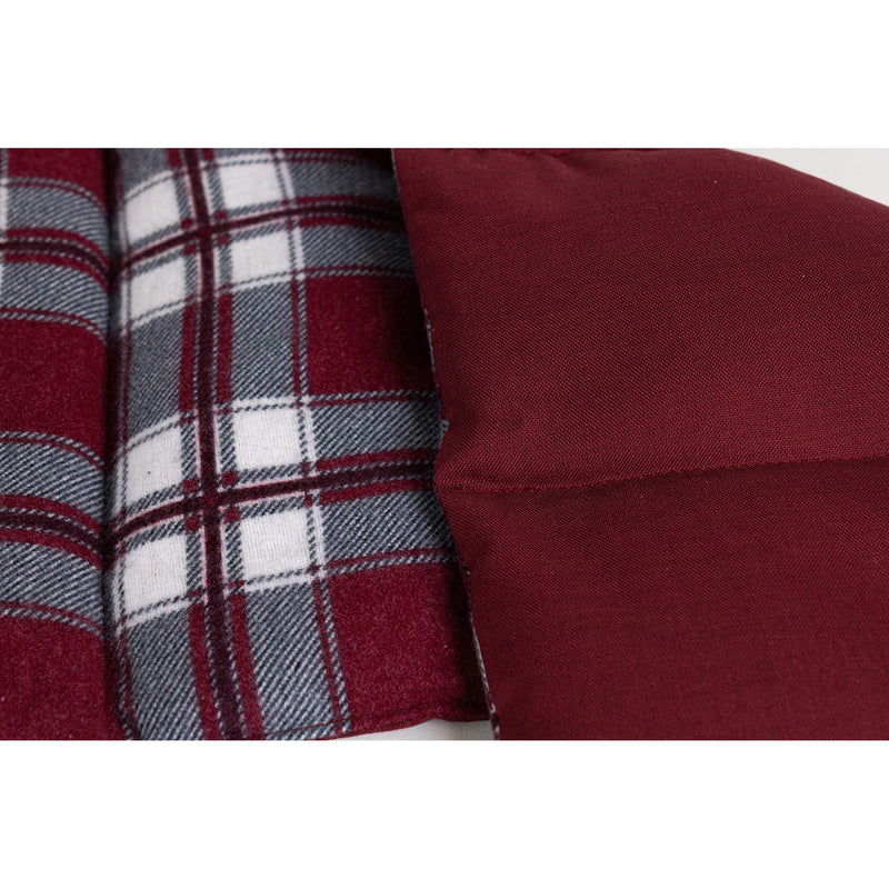 Organic spelled pillow 75x20cm large 8-chamber. Heat cushion, grain cushion with organic spelled for microwave and oven (flannel checked red) - NewNest Australia