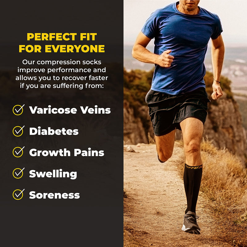 Copper Compression Socks for Women & Men - Diabetic Socks, Improves Circulation, Reduces Swelling & Pain - For Nurses, Running, & Everyday Use - Copper Infused Nylon By CopperJoint (Small - Medium) Small-Medium - NewNest Australia