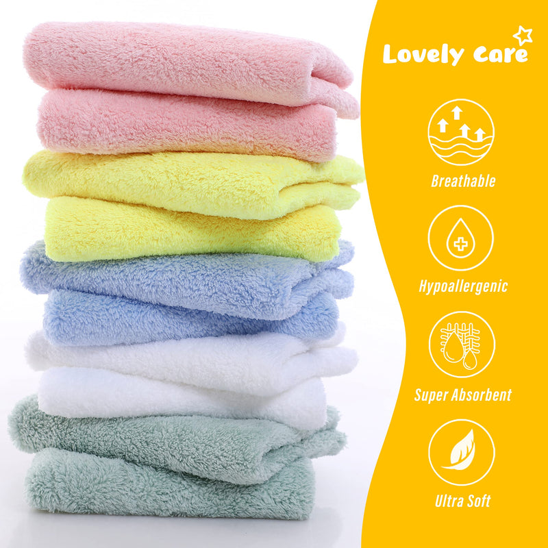 Super Absorbent 10 Pack Burp Cloths - Coral Fleece Gentle on Sensitive Skin for Face and Body, Plush - Milk Spit Up Rags - Burpy Cloth for Baby Boys and Girls - Unisex 17 x 10 Inch by Lovely Care - NewNest Australia