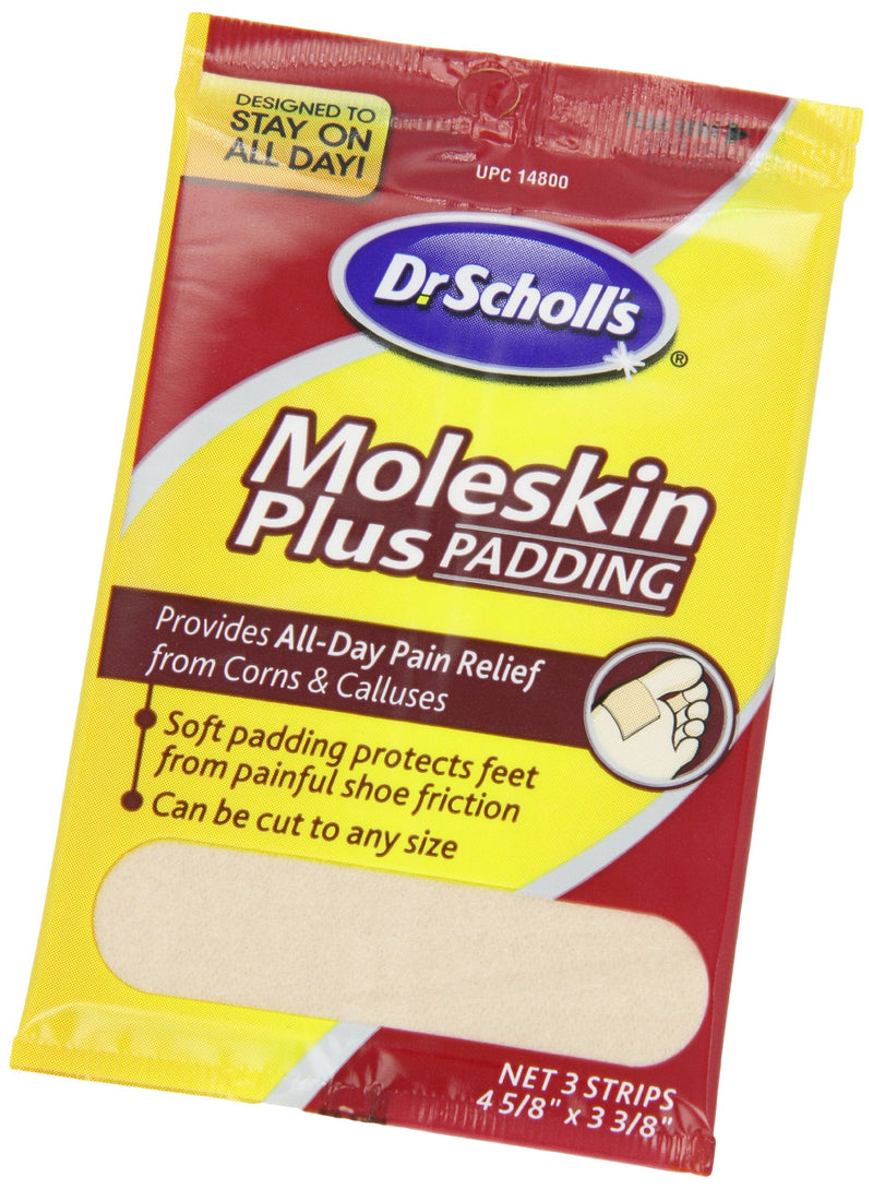 Dr. Scholl's Moleskin Plus 4 5/8-Inch X 3 3/8 Inch Padding, 3-Count Packages (Pack of 8) 1 - NewNest Australia