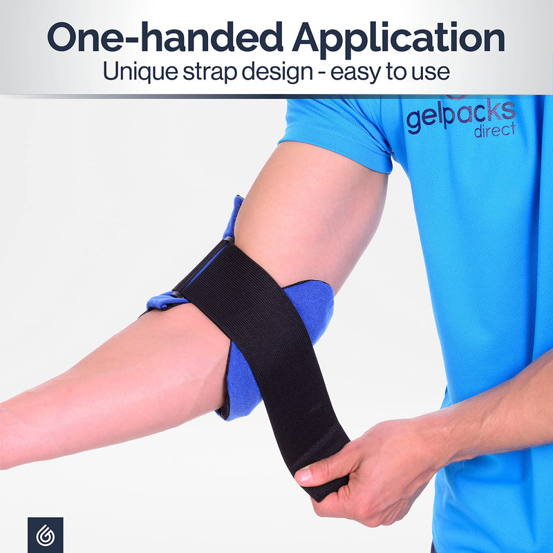Elbow Gel Ice Pack for Sports Injuries, Reusable Support Strap for Tennis and Golfers Joint Pain Relief, Hot / Cold Compress Wrap - Flexible When Frozen, One-Hand Application by Gelpacks Direct - NewNest Australia