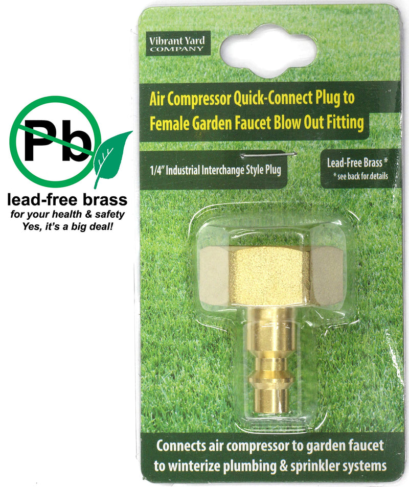 Winterize Sprinkler Systems And Outdoor Faucets: Air Compressor Quick-Connect Plug To Female Garden Faucet Blow Out Adapter Fitting (Solid Lead-Free Brass) - NewNest Australia