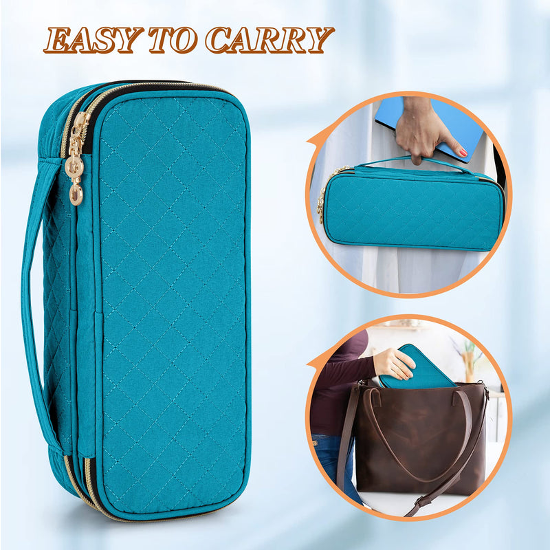 Damero Double Layer Stethoscope Case Compatible with 3M Littmann/ADC/Omron Stethoscope, Stethoscope Carrying Case Travel Bag for Nurse Accessories, Teal Large - NewNest Australia