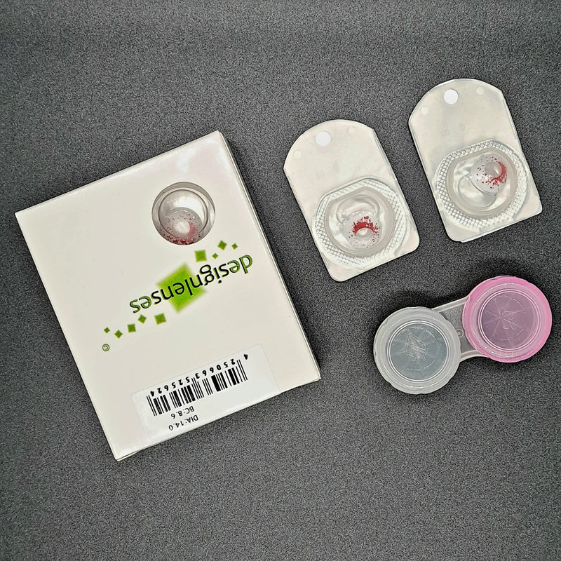 Colored Lenses Blood Splatter Contact Lenses in White White Bloody Red Lenses Pack Of 2) – Model: Blood Splash - NewNest Australia