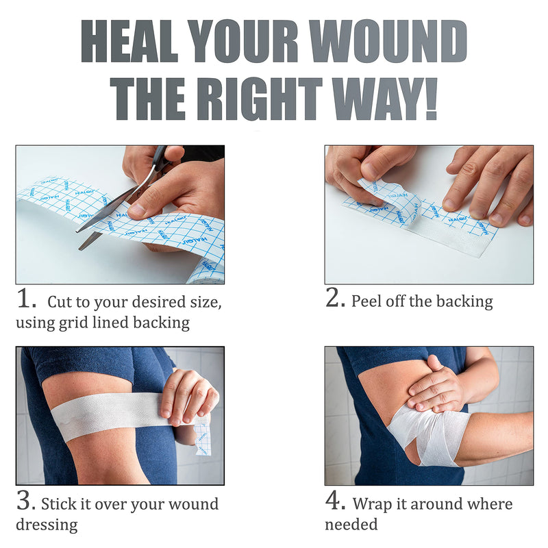 Dressing Retention Tape, Non Woven Tape, 6in x 11yd  Wound Dressing Tape Adhesive Cloth Tape Comfortable to The Body, with Easy Release, by Healqu 6x396 Inch (Pack of 1) - NewNest Australia