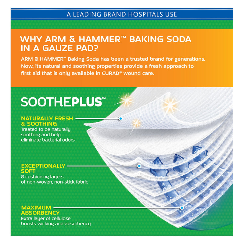 Curad SoothePlus Large Gauze Pads, 4" x 4", White, 25 Count 25 Count (Pack of 1) - NewNest Australia