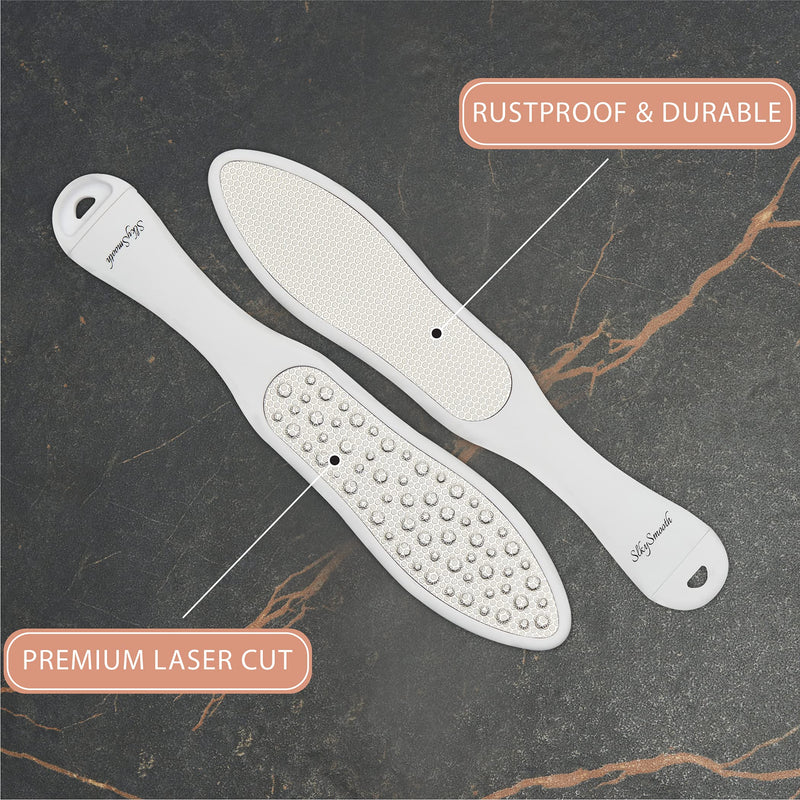 SlkySmooth 3-in-1 Foot File | Hard Dead Skin Remover | Cracked Heels Callus Pedicure Scrubber Corn Removal | Scraper Grater Pumice Stone Exfoliator Rasp Pedi Exfoliating Heel Files for Feet Care - NewNest Australia