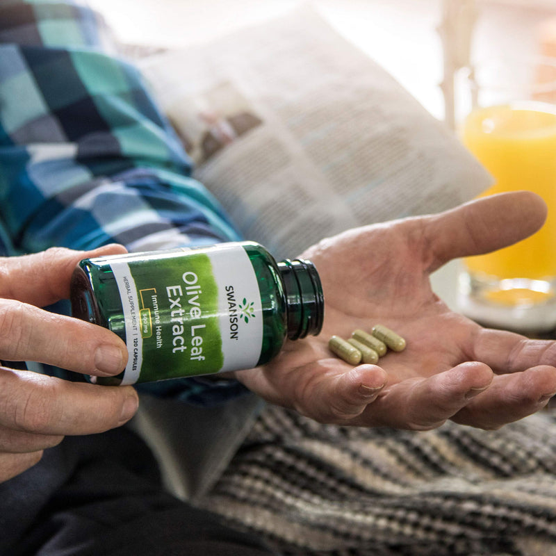 Swanson Olive Leaf Extract Capsules with 20% Oleuropein - Provides Immune Support, Promotes Cardiovascular System Health, and Supports Healthy Blood Pressure - (120 Capsules, 500mg Each) 1 - NewNest Australia