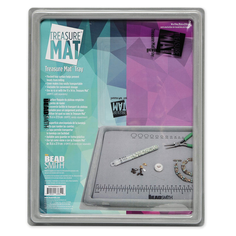 The Beadsmith Treasure Mat Tray, 11 x 14 inches, Bead Board, Grey Flocked, with Cover, Design Boards for Jewelry Making … - NewNest Australia