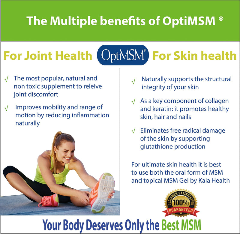 Kala Health 120 Tablets With Optimsm (Methylsulfonylmethane), Glucosagreen (Glucosamine), Chondropure (Chondroitin) And Ester-C (Vitamin C), High Dose, Free From Additives Such As Magnesium Stearate And Silicon Dioxide - NewNest Australia