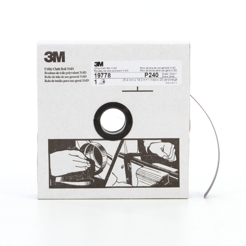 3M Utility Cloth Roll 314D, 1 in x 20 yd P240 J-weight, Maroon - NewNest Australia