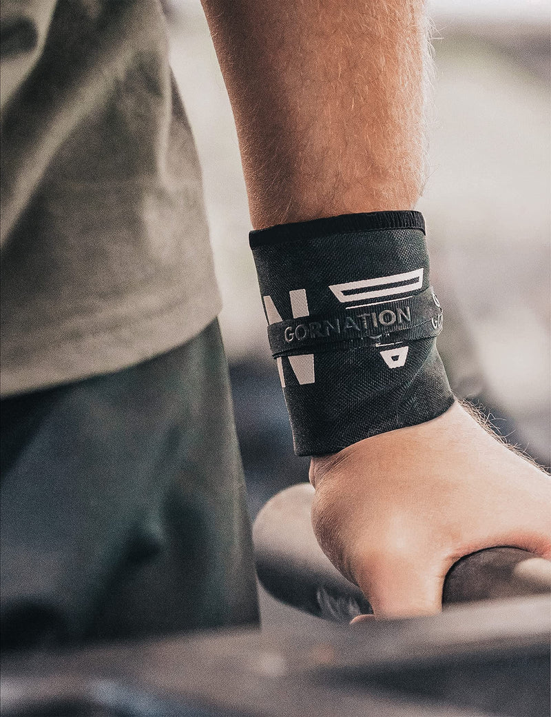 Gornation Premium Wrist Wraps ‚ Wrist Wraps With Silicone Print For Better Stability And Performance Of The Bandages ‚ Perfect For Calisthenics, Strength Sports, Crossfit, Fitness, For Men And Women, Black - NewNest Australia