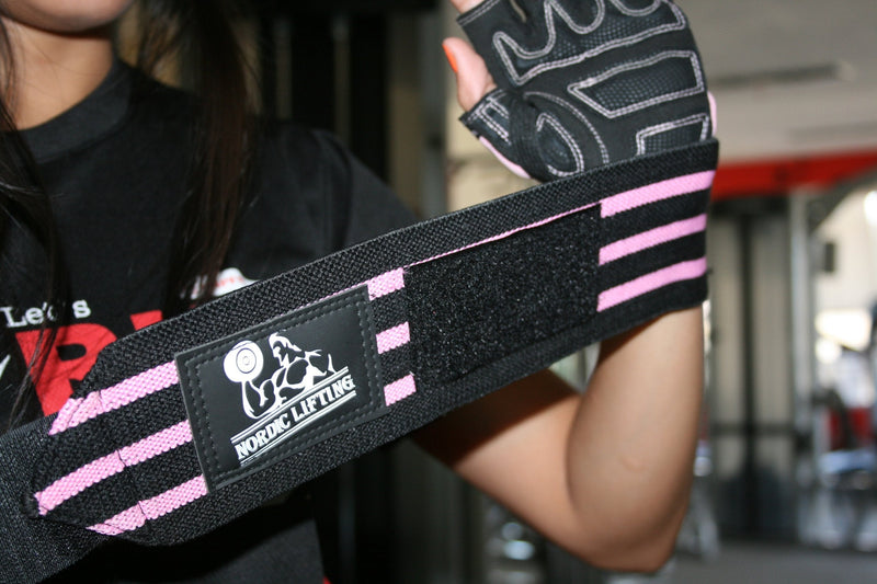 Nordic Lifting Wrist Wraps (2 Pairs/4 Wraps) 14" for Weightlifting | Cross Training | Powerlifting - for Women & Men - Improve Hand Strength & Support During Weight Lifting 1 Year Warranty Black/Pink & Black/Purple - NewNest Australia