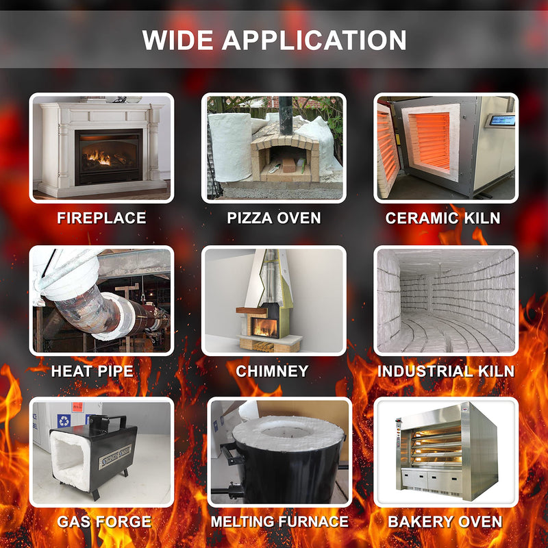 Simond Store Ceramic Fiber Insulation Blanket, 4# Density 2300F, 1" x 12"x 24” Fireproof Insulation for Fireplace, Forge, Furnace, Kiln, Wood Stove, Pizza Oven - NewNest Australia