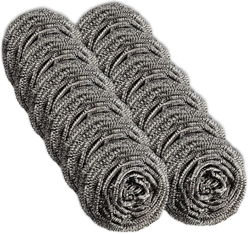 12 Pack Stainless Steel Scourers by Scrub It – Steel Wool Scrubber Pad Used for Dishes, Pots, Pans, and Ovens. Easy scouring for Tough Kitchen Cleaning. - NewNest Australia