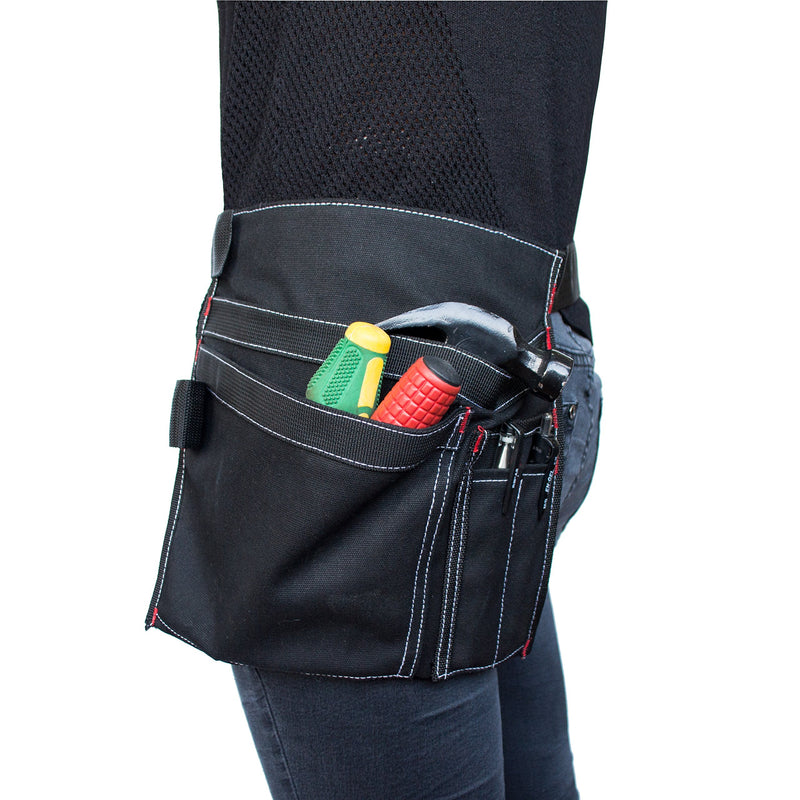 Tool Pouch MDSTOP Single Side Apron with 5 Pockets and 1 Hammer Loop, Fits for Hammer, Pencils, Screwdrivers etc. (Black) Black - NewNest Australia