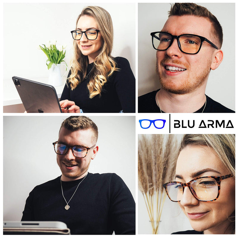BLU ARMA® Blue Light Glasses for Men & Women with Glasses case – Reading Glasses - Gaming Glasses to Prevent Migraine, Eye Strain, and Improve Sleep – UV 400 Protection - CE & FDA Certified Black Panther - NewNest Australia