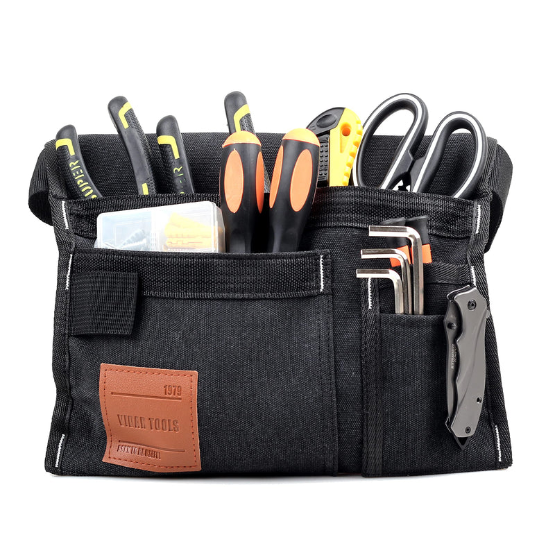 VIDAR TOOLS 6-Pocket Single Side Tool Belt Pouch/Utility Belt Bag/Tool Apron for Carpenter/Gardening/Waist .Durable Canvas Construction.Comfortable Adjustable Belt.Light Weight (BALCK) black - NewNest Australia