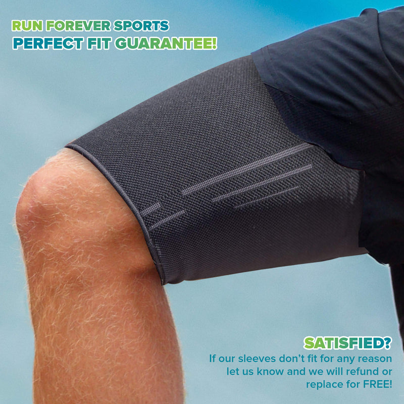 Thigh Compression Sleeve - Hamstring Compression Sleeve (Pair) for Quad & Groin Pain Relief & Recovery - Thigh Brace & Wrap Great for Running & Injury - Anti Slip Sleeves Men & Women (Large) Large Black - NewNest Australia