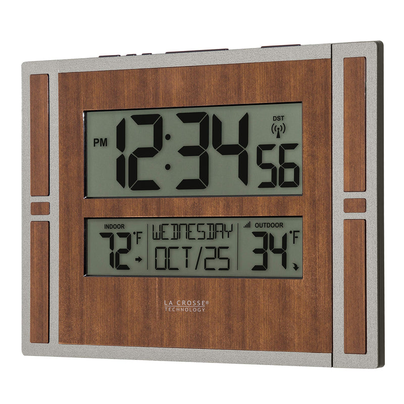 NewNest Australia - La Crosse Technology BBB86088 Atomic Digital Wall Clock, Golden Brown 