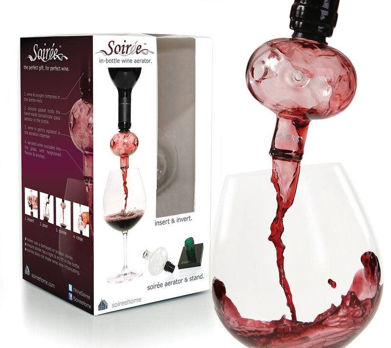 NewNest Australia - Soireehome - In Bottle Wine Aerator - Makes Your Wine Taste Better Made of Glass This Gourmet Decanter Clear Fits All Wine Bottles & Works On Red or White Wine One 
