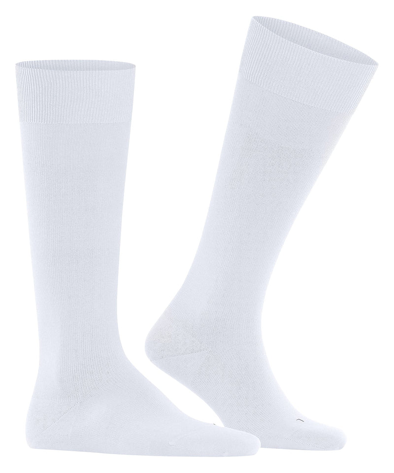 Falke Lufthansa Travel & Comfort Men'S Ultra Energizing Knee Socks Cotton Black White Many Other Colors Support Stockings Without Pattern Strong Compression Travel Long Standing Flights 1 Pair, White (White 2000) - NewNest Australia