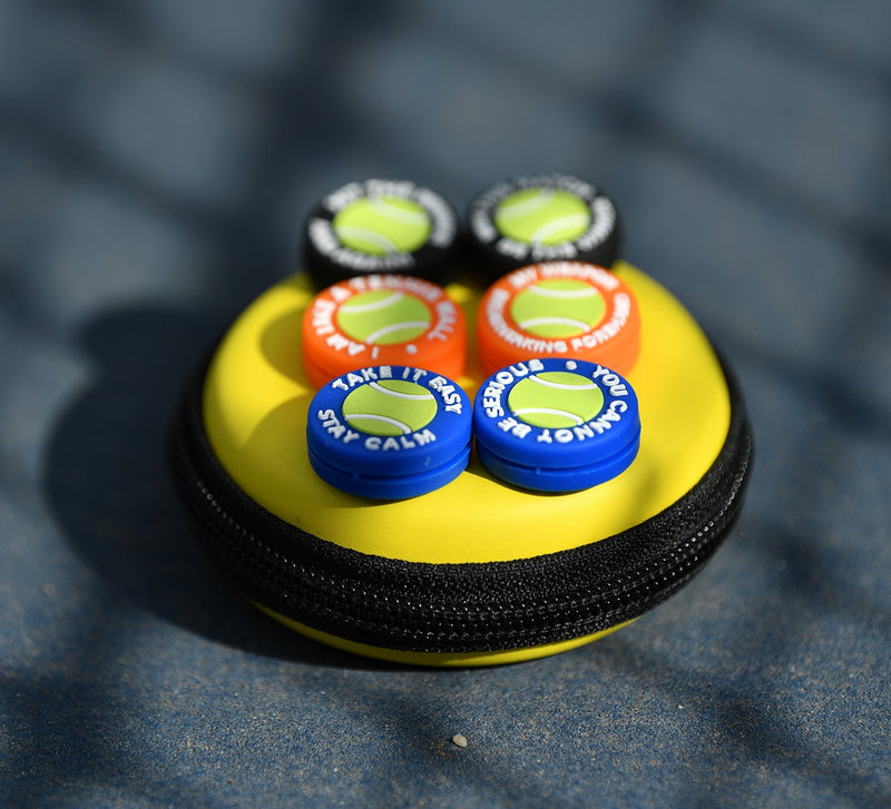 Tennis Vibration Dampener in Funny Zipper Gift Pack (Pack of 6). Best Shock Absorber for Your Racket and Strings Motivation - NewNest Australia