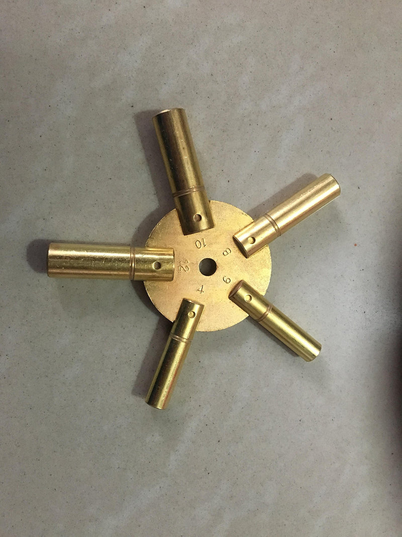 NewNest Australia - Large - Brass Clock/Watch Key Set, Odd & Even Sizes from Brass Blessing (5188) 