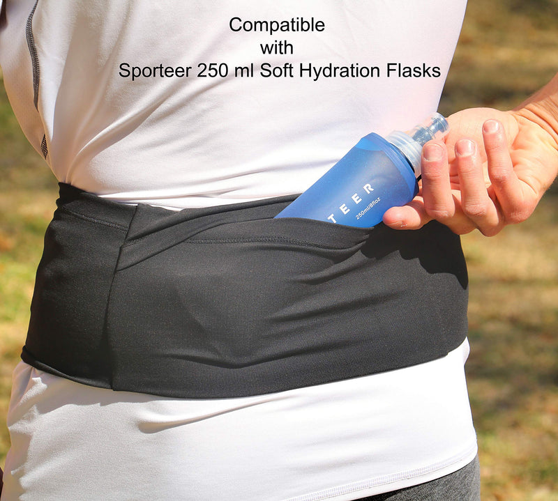 Sporteer VersaMod Running Belt, Workout Waist Pack, Travel Money and Passport Belt for Smartphones and Personal Items (Small, Black) Small - NewNest Australia