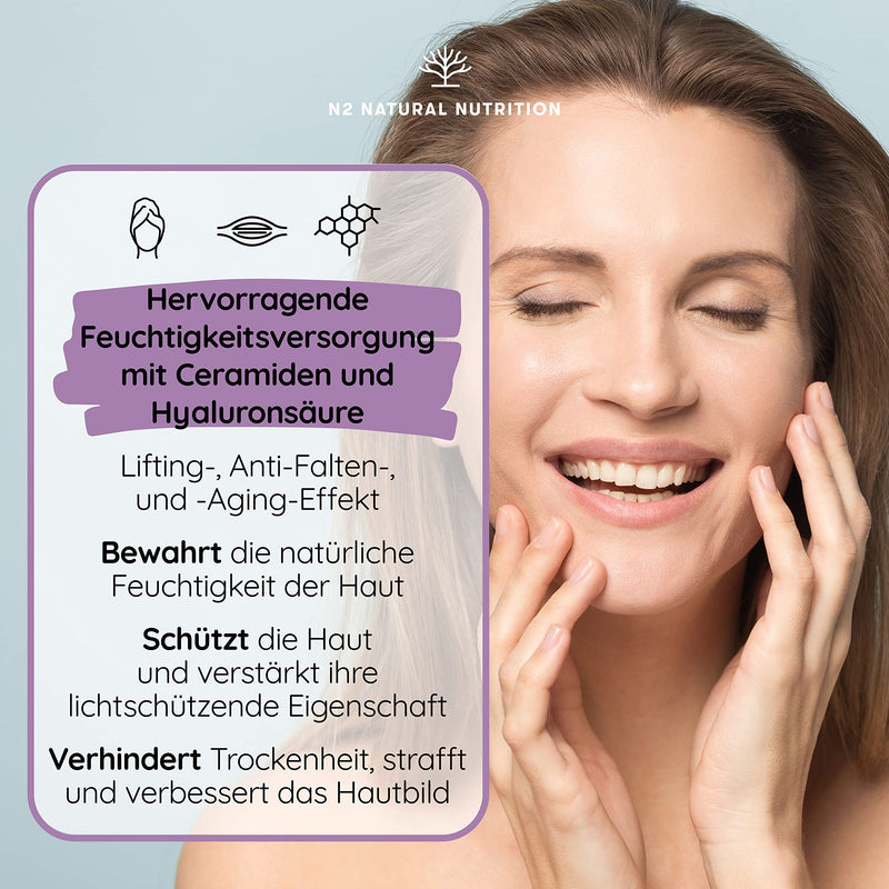 Collagen With Retinol, Hyaluronic Acid, Ceramides And Niacin, Anti-Wrinkle And Anti-Aging Effect, Innovative Formula For Hydration Of The Skin. 90 Vegetable Capsules. Ce. N2 Natural Nutrition - NewNest Australia