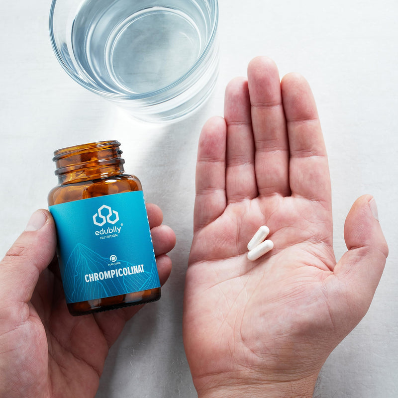 edubily nutrition® chrome picolinate capsules - 60 µg chrome picolinate per capsule - vegan - dietary supplement with high bioavailability - 180 capsules - NewNest Australia