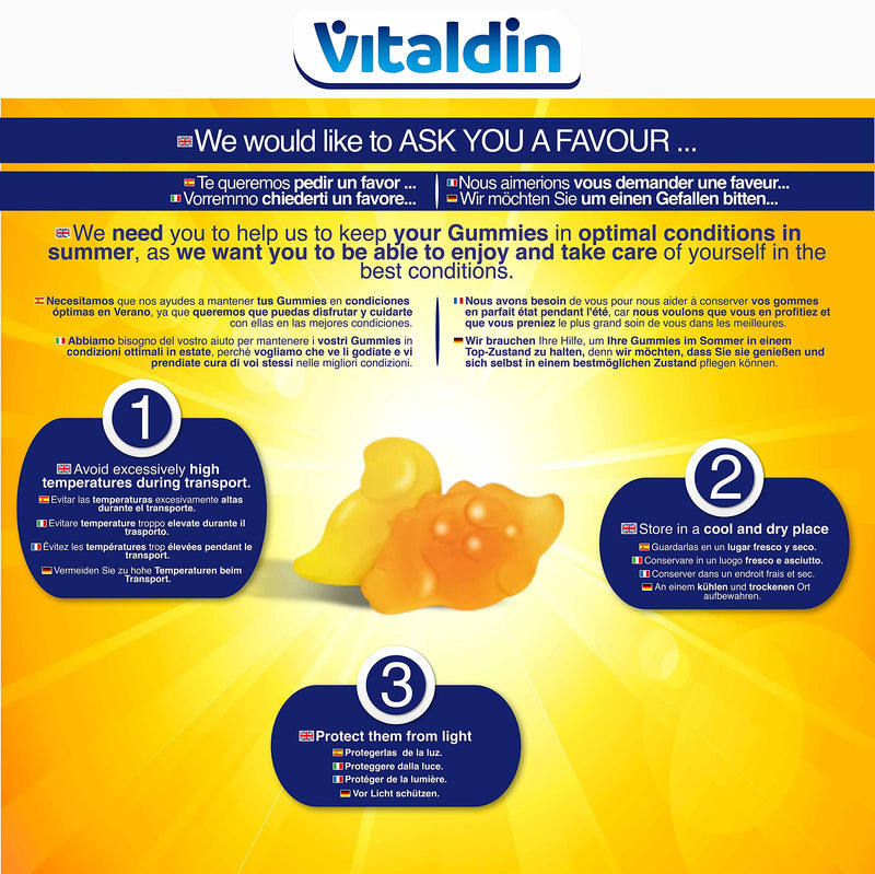 VITALDIN Kids Multivitamin Gummies – Food Supplement for Children with 11 Essential Vitamins & Minerals – 70 Chewable Gummies (1-Month Supply); Fruit Flavour – Vitality & Immune System – Gluten Free - NewNest Australia