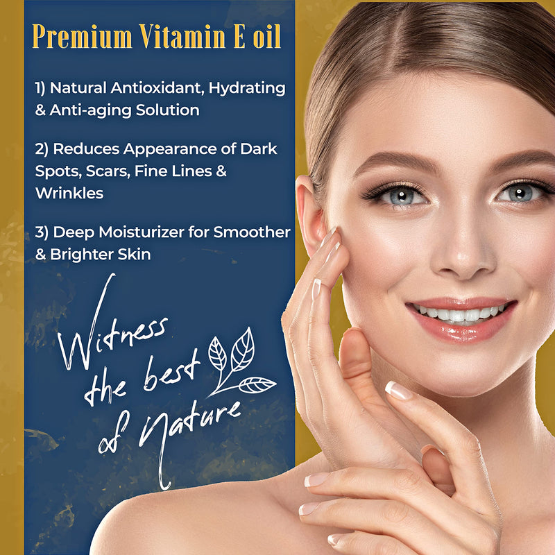 Kanzy Vitamin E Oil for Face & Skin 100% Naturally Sourced Plant-Based Organic Pure Vitamin E Oil for Hair d-Alpha-tocopherol Body Oil for Women & Men, Strengthens & Moisturizes Nails 60ml Body Oil - NewNest Australia