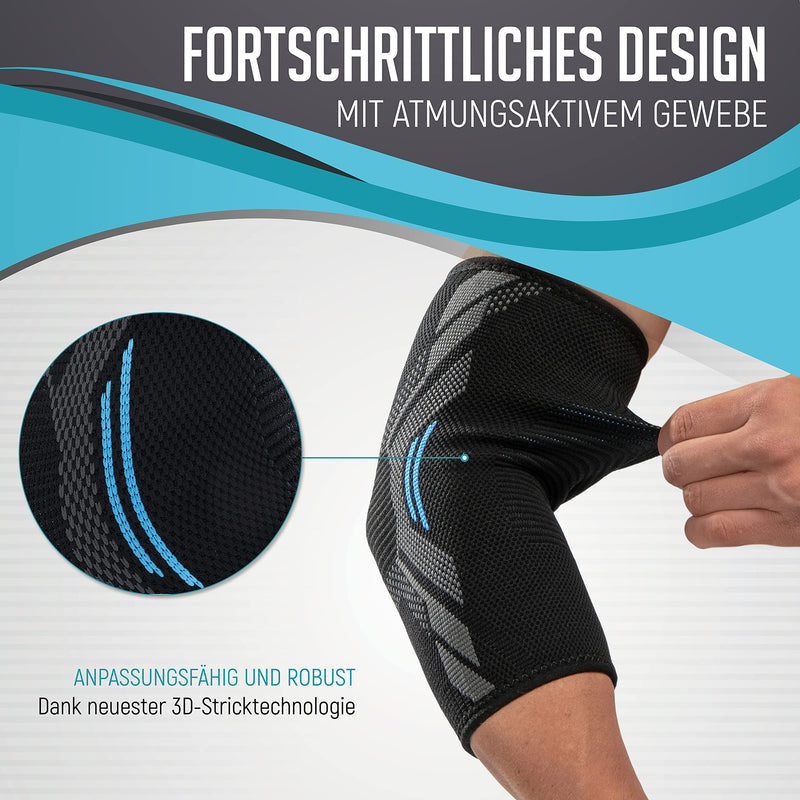 KINETIC EVOLUTION Elbow bandage for men and women, sports compression, bandage against elbow pain, breathable, stabilized and supported, sports bandage for tennis, volleyball, weight training, golf, handball, Nordic walking, XL black - NewNest Australia