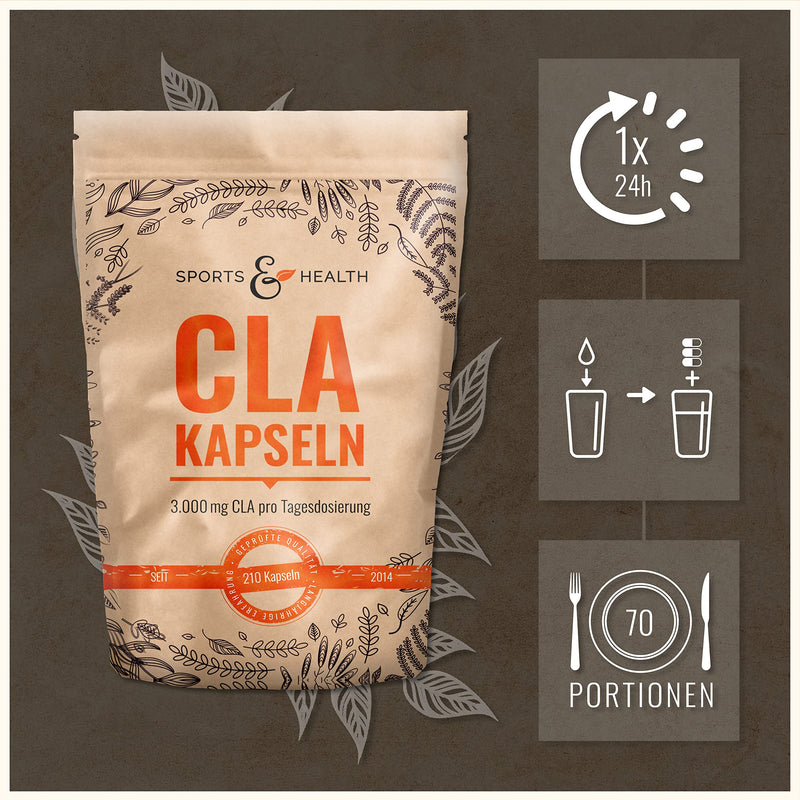 CLA capsules - 210 capsules - 3000mg per daily dosage - high dose - conjugated linoleic acid - NewNest Australia