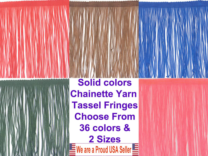 SEW TRENDS 2 Yards of 12" Long Chainette Fringe Thread Yarn Tassel Trim Braid Fringe for Crafts Sewing and Decor-Baby Light Pink Baby Light Pink Value 2 Yards - NewNest Australia