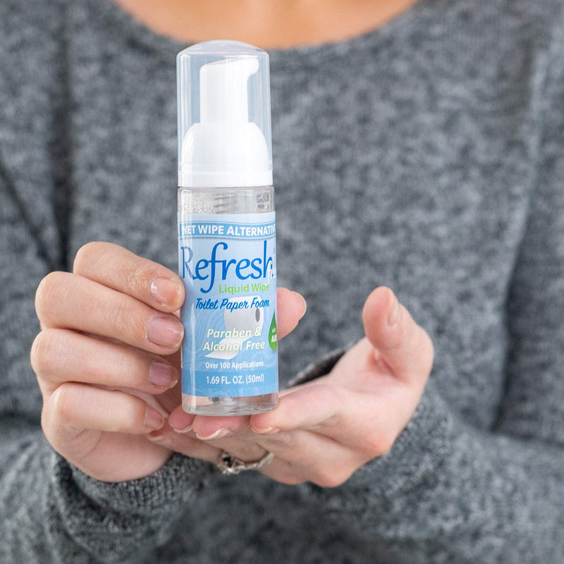Refresh Liquid Wipe Free: Toilet Paper Foam. Eco-Friendly Wet Wipe Alternative For Sensitive Skin. Cleanses and Soothes with Witch Hazel and Aloe. Alcohol and Paraben Free. Plumbing and Septic Safe. 50ml (1.69 Fl Oz). 1.69 Fl Oz (Pack of 1) - NewNest Australia
