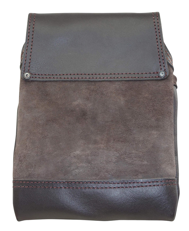 Graintex OS2202 5 Pocket Left Handed Oil Tanned Leather Nail & Tool Pouch Dark Brown Color for Constructor/Electrician/Plumber - NewNest Australia