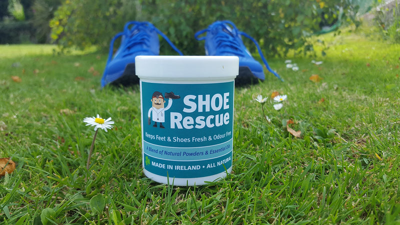 Shoe and foot powder 100g - Foot odour remover and eliminator - Developed by a registered podiatrist Shoe Rescue is a completely natural deodorant remedy to eliminate smelly shoes and feet - Contains beautiful essential oils Tea Tree Lavender and Peppe... - NewNest Australia