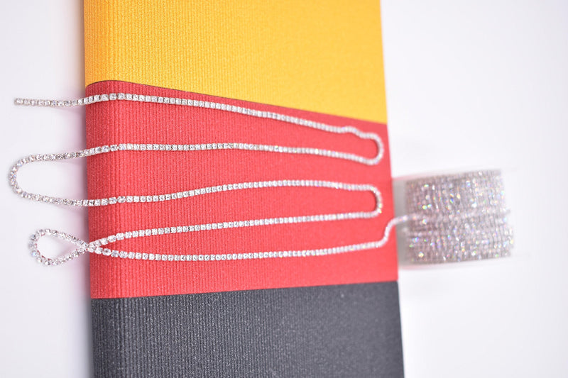 Art&Beauty11 Yards Crystal Rhinestone Close Chain Trimming Claw Chain Jewelry Crafts DIY (2mm Golden) - NewNest Australia