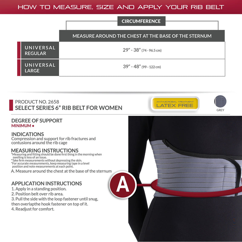 OTC Rib Belt for Women, 6-Inch Elastic Chest, Select Series, Universal Regular 6 Inch (Pack of 1) - NewNest Australia