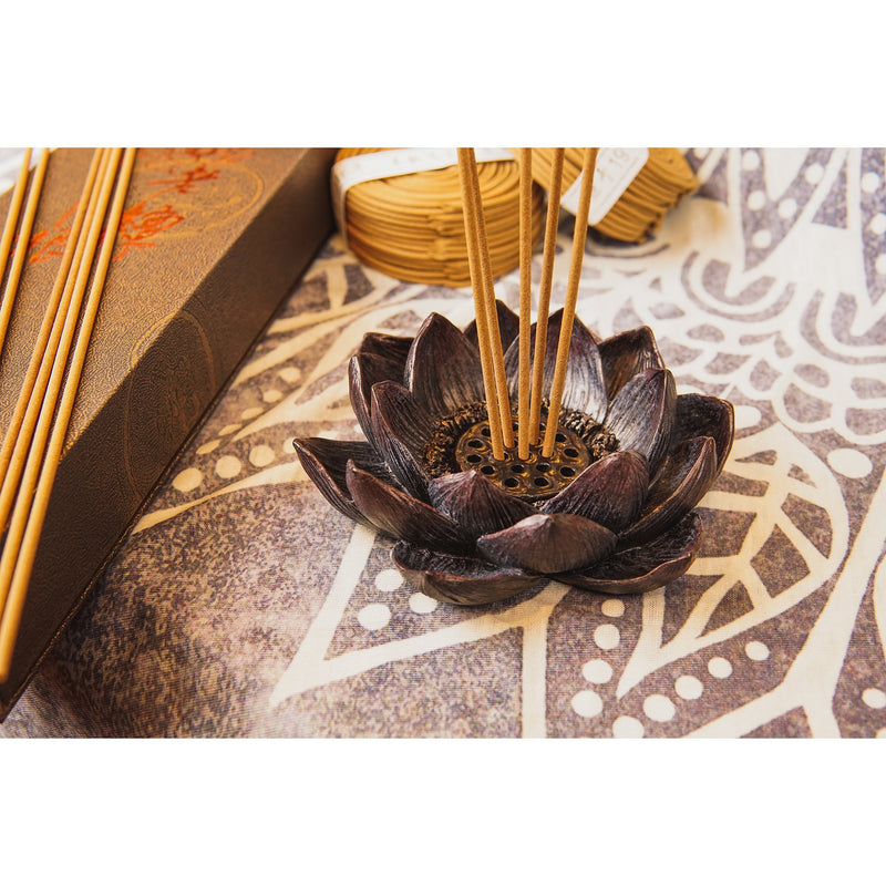 NewNest Australia - Lotus Incense Burner and Votive T-Light Candle Holder Meditation Flower Buddha 1 Bronze 