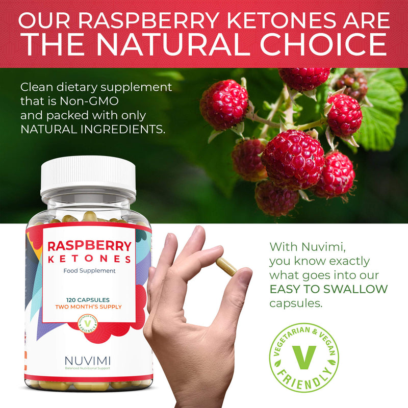 Raspberry Ketones 4000mg - 120 Raspberry Ketone Tablets (2 Month’s Supply) - Raspberry Ketones Max Strength Capsules, Created to Increase Results - UK Made to GMP Standards, by NUVIMI® - NewNest Australia
