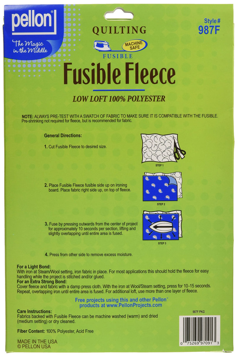 Pellon White Fusible Fleece 22" x 36" Packages, Pack 1 - NewNest Australia