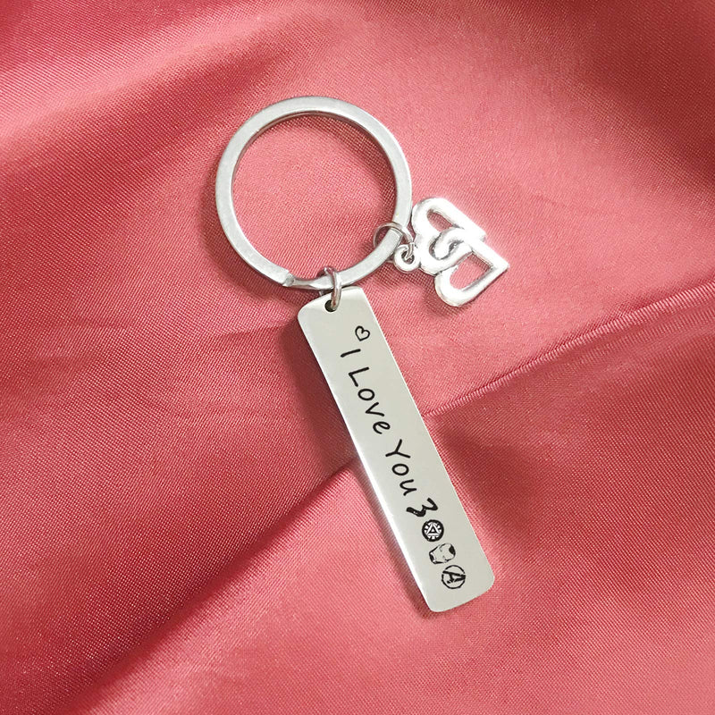 Boyfriend Gift Comic Movie Gift Daughter Keychain Father Gift Dad Keychain I Love You 3000 Jewelry for Dad Gift Daughter Gift Sister Gift Mom Gift I Love You 3000 Keychain (I Love You 3000 Keyring) I Love You 3000 Keyring - NewNest Australia