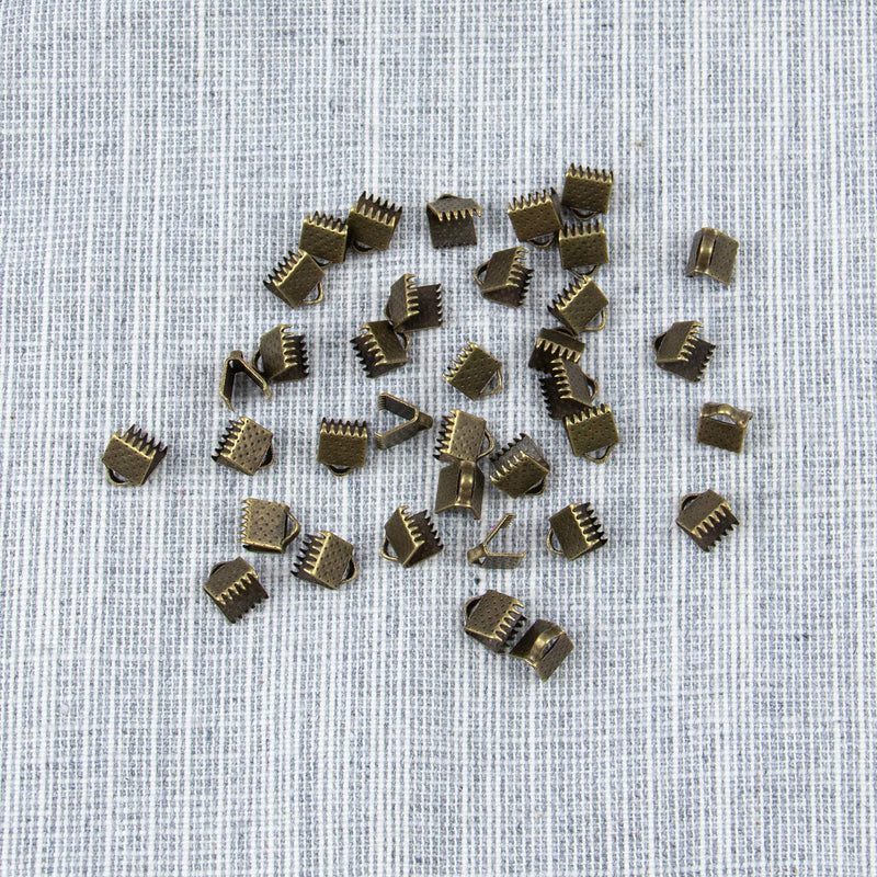 AUEAR, 500 Pack Iron Ribbon Ends Bookmark Pinch Crimp Clamp Findings Cord End Fastener Clasps for Leather Suede Jewelry Making 6mm - NewNest Australia